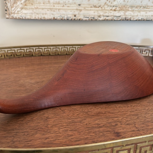 MCM Laur Jensen Denmark Danish teak sculptured bowl dish - Picture 11 of 13